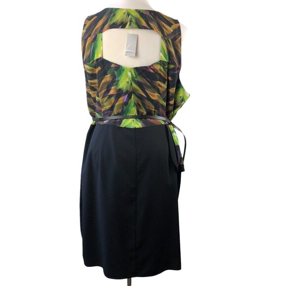 ✨Host Pick✨ Lane Bryant Botanical Print Side Peplum Dress Belted Plus Size - Picture 3 of 6